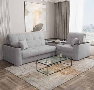 Lazurit Диван угловой с баром Камелот 1,6